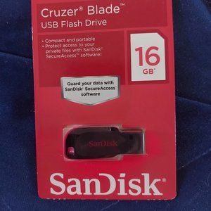 Sandisk Cruzer Blade 16 GB Flash Drive Black Small Cute Convenient Secure Access
